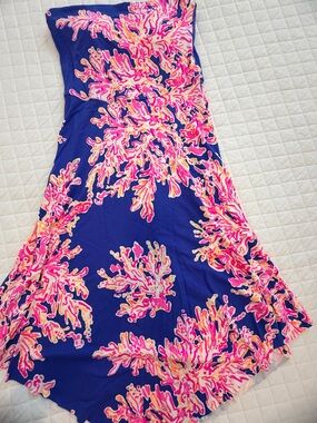 Lilly Pulitzer Navy Dress with Pink & Coral Floral Print